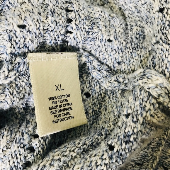 LEO  & NICOLE XL Blue & White Striped Sweater - Picture 5 of 5